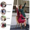 imageLONGYUAN Womens Long Sleeve Dresses Casual Loose Fit Swing Dress Hide Belly with PocketsTricky Ghost Orange