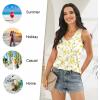 imageLONGYUAN Womens Summer Tank Tops V Neck Sleeveless Shirts S3XLApricot Floret