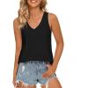 imageLONGYUAN Womens Summer Tank Tops V Neck Sleeveless Shirts S3XLBlack