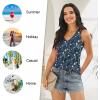 imageLONGYUAN Womens Summer Tank Tops V Neck Sleeveless Shirts S3XLBlue Flowers