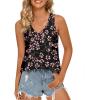 imageLONGYUAN Womens Summer Tank Tops V Neck Sleeveless Shirts S3XLFl Gypsophila Black