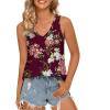 imageLONGYUAN Womens Summer Tank Tops V Neck Sleeveless Shirts S3XLFl Wine Red