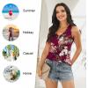 imageLONGYUAN Womens Summer Tank Tops V Neck Sleeveless Shirts S3XLFl Wine Red
