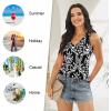 imageLONGYUAN Womens Summer Tank Tops V Neck Sleeveless Shirts S3XLFloral Bw Grain