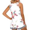 imageLONGYUAN Womens Summer Tank Tops V Neck Sleeveless Shirts S3XLFloral White