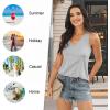 imageLONGYUAN Womens Summer Tank Tops V Neck Sleeveless Shirts S3XLGray