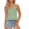 imageLONGYUAN Womens Summer Tank Tops V Neck Sleeveless Shirts S3XLGreen Flowers