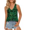 imageLONGYUAN Womens Summer Tank Tops V Neck Sleeveless Shirts S3XLLeaf Green