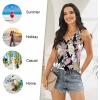 imageLONGYUAN Womens Summer Tank Tops V Neck Sleeveless Shirts S3XLLeafpink Flower