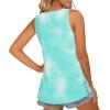 imageLONGYUAN Womens Summer Tank Tops V Neck Sleeveless Shirts S3XLLight Blue Tiedye