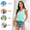 imageLONGYUAN Womens Summer Tank Tops V Neck Sleeveless Shirts S3XLLight Blue Tiedye