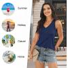 imageLONGYUAN Womens Summer Tank Tops V Neck Sleeveless Shirts S3XLNavy Blue