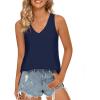 imageLONGYUAN Womens Summer Tank Tops V Neck Sleeveless Shirts S3XLNavy Blue