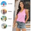 imageLONGYUAN Womens Summer Tank Tops V Neck Sleeveless Shirts S3XLPink