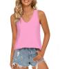 imageLONGYUAN Womens Summer Tank Tops V Neck Sleeveless Shirts S3XLPink