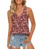 imageLONGYUAN Womens Summer Tank Tops V Neck Sleeveless Shirts S3XLRed Plum Blossom