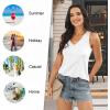 imageLONGYUAN Womens Summer Tank Tops V Neck Sleeveless Shirts S3XLWhite