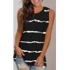 imageLONGYUAN Womens Tank Tops 2025 Casual Tunics Loose Sleeveless Summer Tops Basic Ladies Tee Shirts M3XLBlackstripe