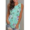 imageLONGYUAN Womens Tank Tops 2025 Casual Tunics Loose Sleeveless Summer Tops Basic Ladies Tee Shirts M3XLFl Mint Green