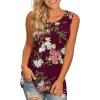 imageLONGYUAN Womens Tank Tops 2025 Casual Tunics Loose Sleeveless Summer Tops Basic Ladies Tee Shirts M3XLFl Wine Red