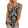 imageLONGYUAN Womens Tank Tops 2025 Casual Tunics Loose Sleeveless Summer Tops Basic Ladies Tee Shirts M3XLFloral Bw Grain