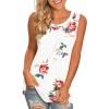 imageLONGYUAN Womens Tank Tops 2025 Casual Tunics Loose Sleeveless Summer Tops Basic Ladies Tee Shirts M3XLFloral White