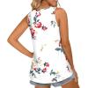 imageLONGYUAN Womens Tank Tops 2025 Casual Tunics Loose Sleeveless Summer Tops Basic Ladies Tee Shirts M3XLFloral White