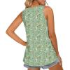 imageLONGYUAN Womens Tank Tops 2025 Casual Tunics Loose Sleeveless Summer Tops Basic Ladies Tee Shirts M3XLGreen Flowers