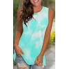 imageLONGYUAN Womens Tank Tops 2025 Casual Tunics Loose Sleeveless Summer Tops Basic Ladies Tee Shirts M3XLLight Blue Tiedye