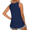 imageLONGYUAN Womens Tank Tops 2025 Casual Tunics Loose Sleeveless Summer Tops Basic Ladies Tee Shirts M3XLNavy Blue