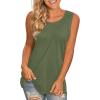imageLONGYUAN Womens Tank Tops 2025 Casual Tunics Loose Sleeveless Summer Tops Basic Ladies Tee Shirts M3XLOlive Green