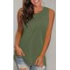 imageLONGYUAN Womens Tank Tops 2025 Casual Tunics Loose Sleeveless Summer Tops Basic Ladies Tee Shirts M3XLOlive Green