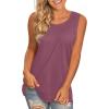 imageLONGYUAN Womens Tank Tops 2025 Casual Tunics Loose Sleeveless Summer Tops Basic Ladies Tee Shirts M3XLPurple Red