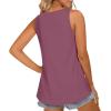 imageLONGYUAN Womens Tank Tops 2025 Casual Tunics Loose Sleeveless Summer Tops Basic Ladies Tee Shirts M3XLPurple Red