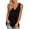 imageLONGYUAN Womens Summer Tank Tops V Neck Sleeveless Shirts S3XLBlack