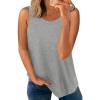 imageLONGYUAN Womens Tank Tops 2025 Casual Tunics Loose Sleeveless Summer Tops Basic Ladies Tee Shirts M3XLLight Gray