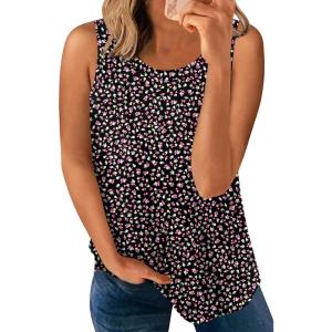 imageLONGYUAN Womens Tank Tops 2025 Casual Tunics Loose Sleeveless Summer Tops Basic Ladies Tee Shirts M3XL1black Shivering