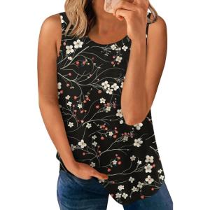 imageLONGYUAN Womens Tank Tops 2025 Casual Tunics Loose Sleeveless Summer Tops Basic Ladies Tee Shirts M3XLBlack Winter Fl