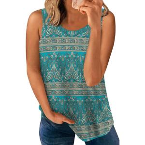 imageLONGYUAN Womens Tank Tops 2025 Casual Tunics Loose Sleeveless Summer Tops Basic Ladies Tee Shirts M3XLBluekhaki