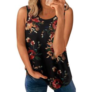 imageLONGYUAN Womens Tank Tops 2025 Casual Tunics Loose Sleeveless Summer Tops Basic Ladies Tee Shirts M3XLFl Brown Black