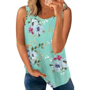 imageLONGYUAN Womens Tank Tops 2025 Casual Tunics Loose Sleeveless Summer Tops Basic Ladies Tee Shirts M3XLFl Mint Green