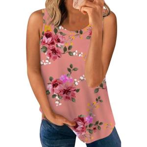imageLONGYUAN Womens Tank Tops 2025 Casual Tunics Loose Sleeveless Summer Tops Basic Ladies Tee Shirts M3XLPonk Floret