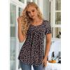 imageLONGYUAN Womens Tunic Tops 2025 Short Sleeve Shirts Summer Casual Tee Comfy Blouses S4XLBlack Little Floral