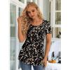 imageLONGYUAN Womens Tunic Tops 2025 Short Sleeve Shirts Summer Casual Tee Comfy Blouses S4XLBlack Plum