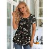 imageLONGYUAN Womens Tunic Tops 2025 Short Sleeve Shirts Summer Casual Tee Comfy Blouses S4XLBlack Winter Fl