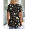 imageLONGYUAN Womens Tunic Tops 2025 Short Sleeve Shirts Summer Casual Tee Comfy Blouses S4XLBlack Winter Fl