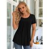 imageLONGYUAN Womens Tunic Tops 2025 Short Sleeve Shirts Summer Casual Tee Comfy Blouses S4XLBlack1