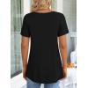 imageLONGYUAN Womens Tunic Tops 2025 Short Sleeve Shirts Summer Casual Tee Comfy Blouses S4XLBlack1