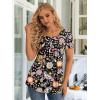 imageLONGYUAN Womens Tunic Tops 2025 Short Sleeve Shirts Summer Casual Tee Comfy Blouses S4XLBlackcolorful Flower