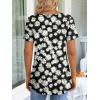 imageLONGYUAN Womens Tunic Tops 2025 Short Sleeve Shirts Summer Casual Tee Comfy Blouses S4XLBlacklittle Daisy